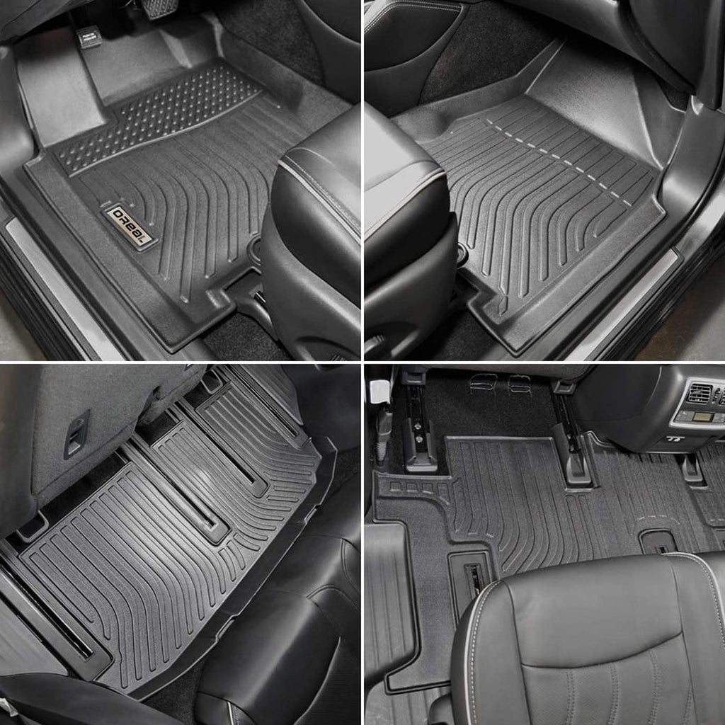 Infiniti QX60 2022- (2nd Row Bench) Black Floor Mats TPE