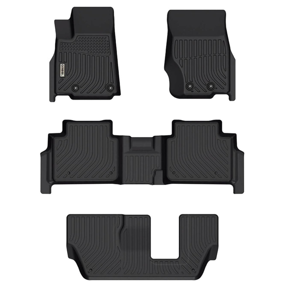 Jeep Grand Cherokee L 2021-2024 (2nd Row Bench) Black Floor Mats TPE