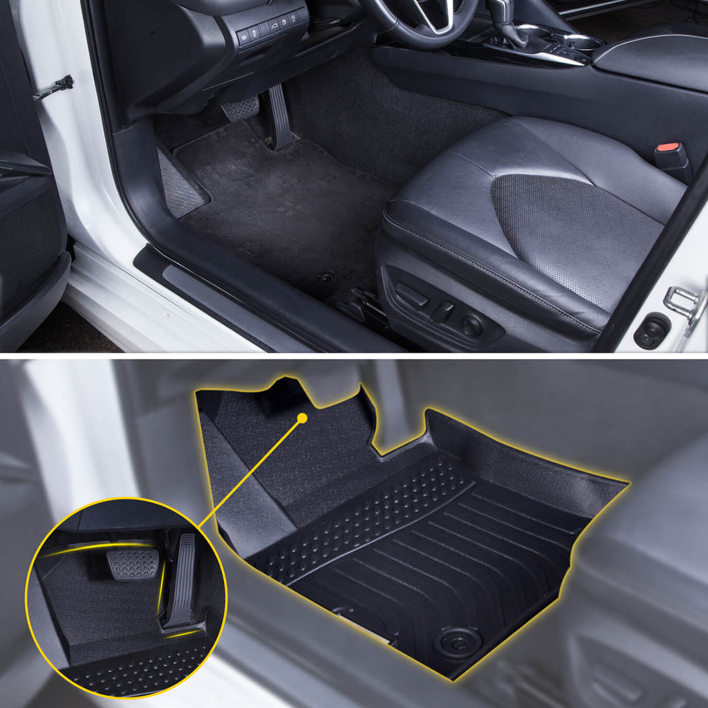 Toyota Highlander (Non Hybrid) 2008-2013 Black Floor Mats TPE