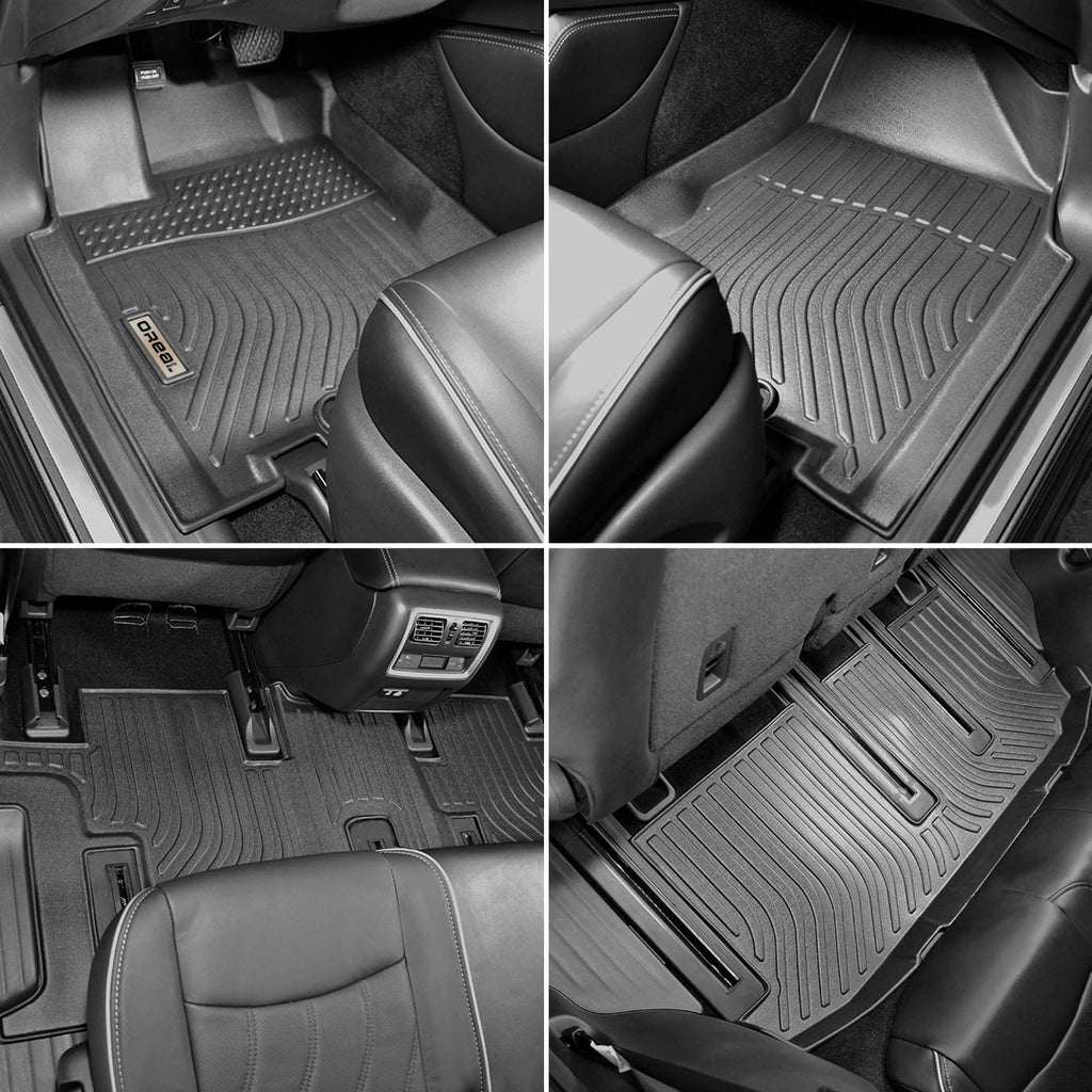 Nissan Pathfinder 2022- (2nd Row Bench) Black Floor Mats TPE