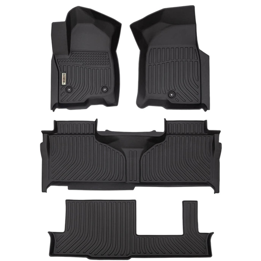 GMC Yukon XL / Suburban 8 Seats (Bench Seat) 2021-2024 Black Floor Mats TPE