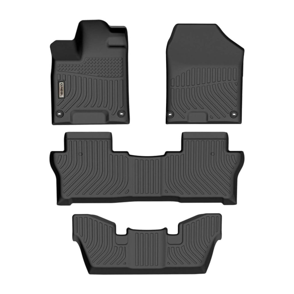 Honda Pilot 2016-2022 (2nd Row Bucket) Black Floor Mats TPE