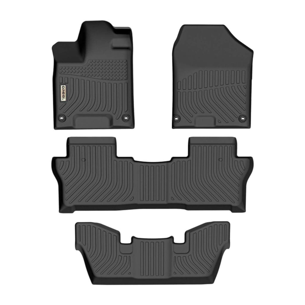 Honda Pilot 2016-2022 (2nd Row Bench) Black Floor Mats TPE