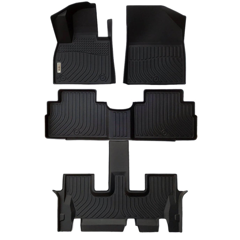 Hyundai Palisade 7/8 Seats 2020-2024 Black Floor Mats TPE