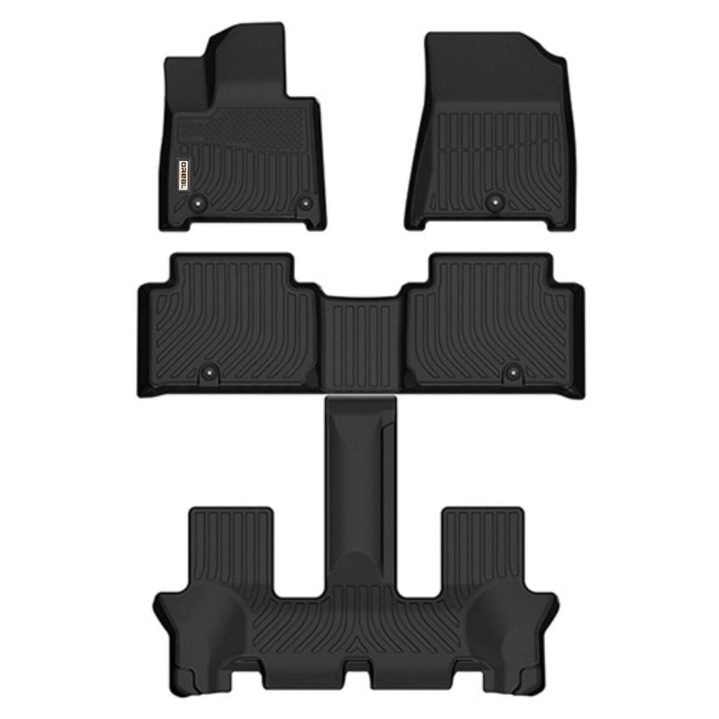 Hyundai Santa FE (2nd Row Bench) 2024 Black Floor Mats TPE