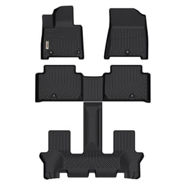 Hyundai Santa FE (2nd Row Bench) 2024-2025 Black Floor Mats TPE