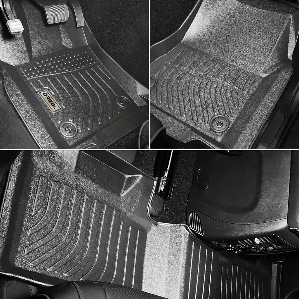 Jeep Grand Cherokee L 2021-2024 (2nd Row Bench) Black Floor Mats TPE