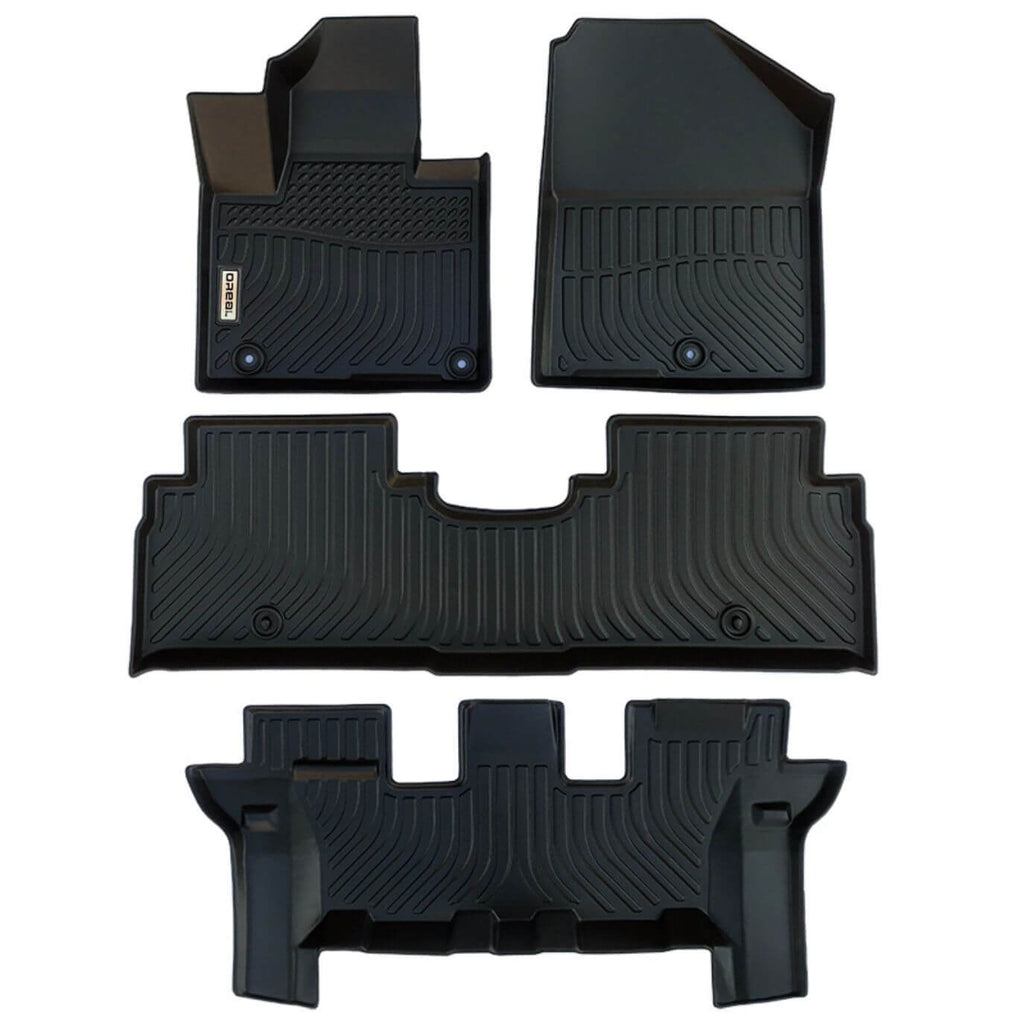 Kia Sorento 7 Seats 2016-2020 Black Floor Mats TPE