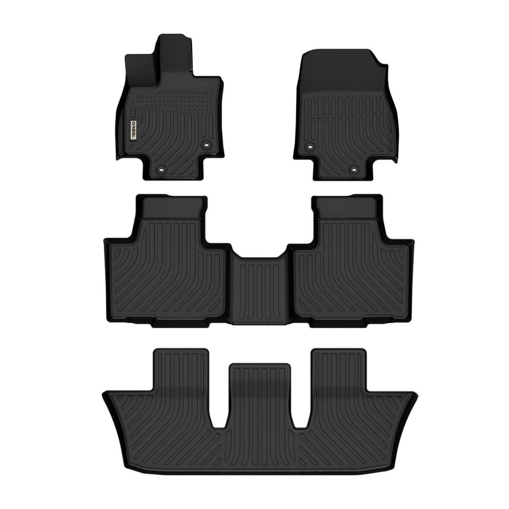 Lexus TX 2024 (2nd Row Bench) Black Floor Mats TPE