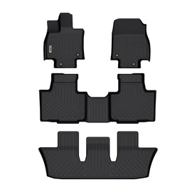 Lexus TX 2024-2025 (2nd Row Bench) Black Floor Mats TPE