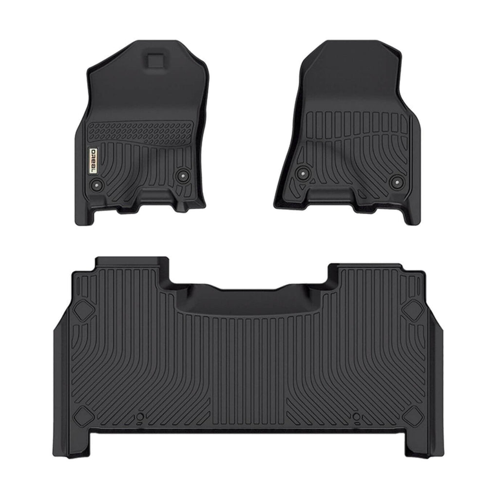 Dodge RAM 1500 Crewcab 2019-2024 (Not fit Classic) Black Floor Mats TPE