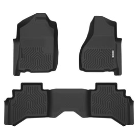 Dodge RAM 1500 Quad Cab 2002-2008 and 2500/3500 Quad Cab 2003-2009 Black Floor Mats TPE