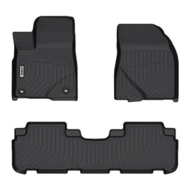 Toyota Highlander 2014-2019 (1st & 2nd Rows) Black Floor Mats TPE