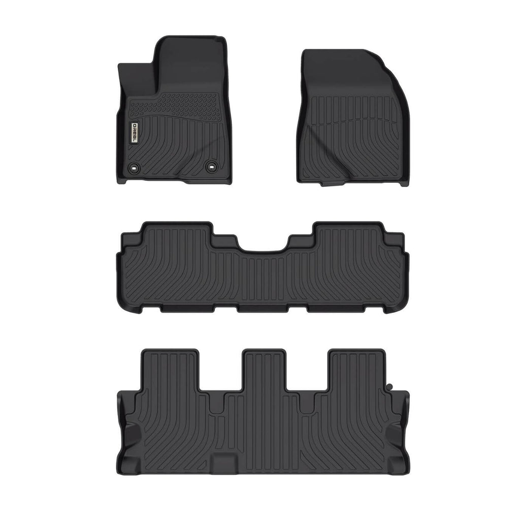 Toyota Highlander 2014-2019 (2nd Row Bench) Black Floor Mats TPE