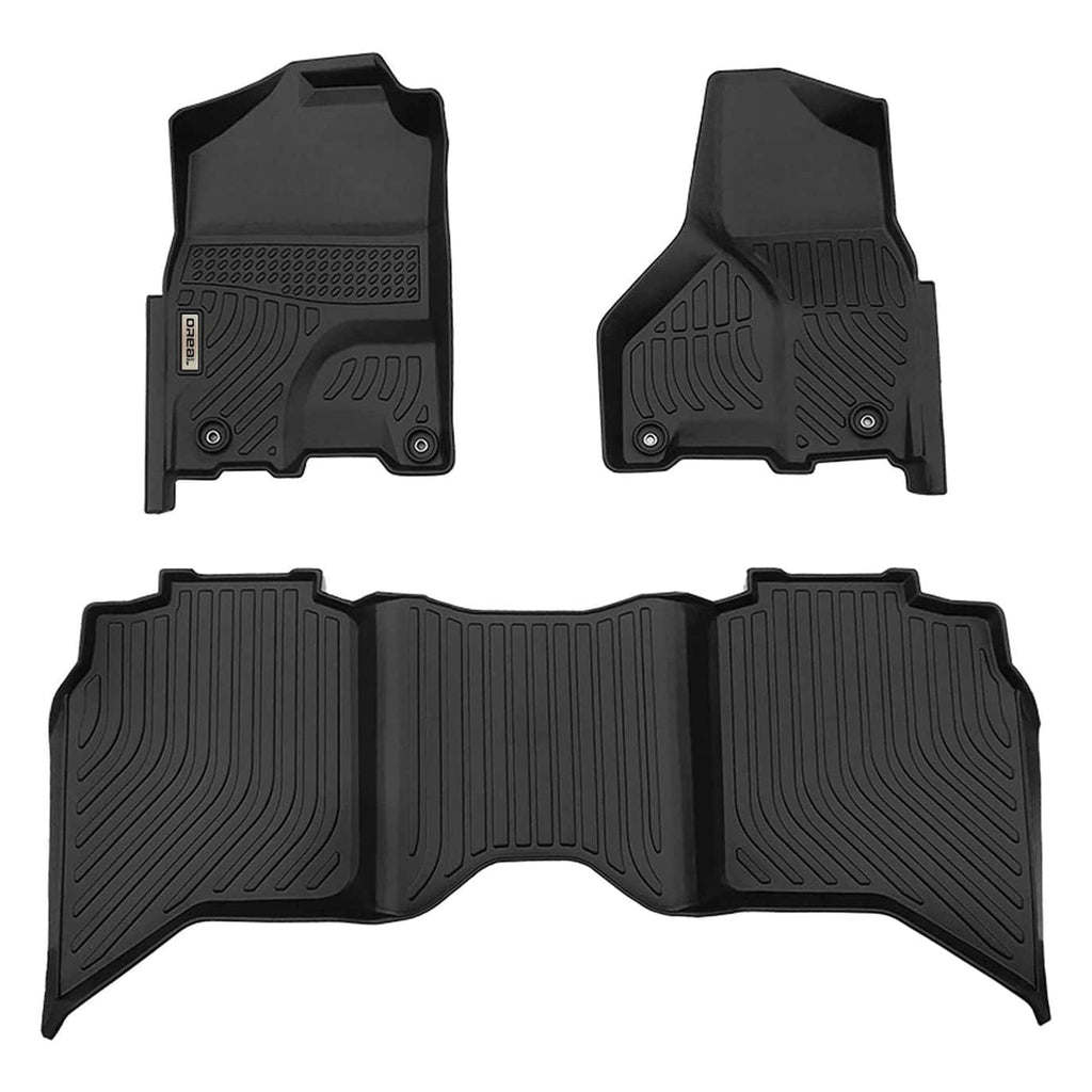 Dodge RAM 1500/2500/3500 Crewcab 2013-2018 Black Floor Mats TPE