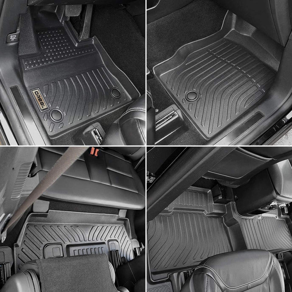 Ford Explorer 6 Seats 2020-2025 Black Floor Mats TPE(6 Seats Bucket. Not for Bench)