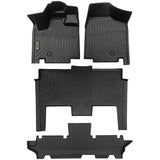 Dodge Caravan/Grand Caravan 2011-2021 (2nd Row Bucket) Black Floor Mats TPE