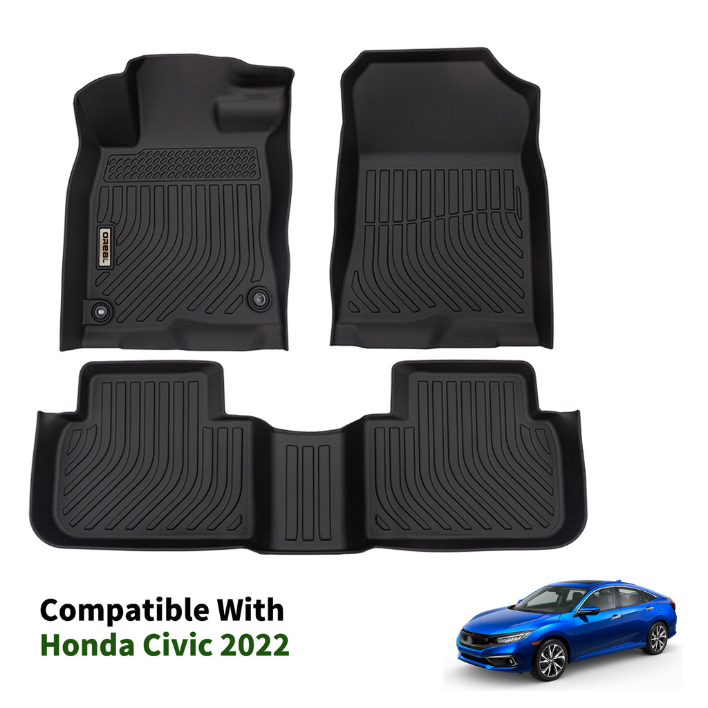 Honda Civic Sedan(Not for coupe) 2022- Black Floor Mats TPE