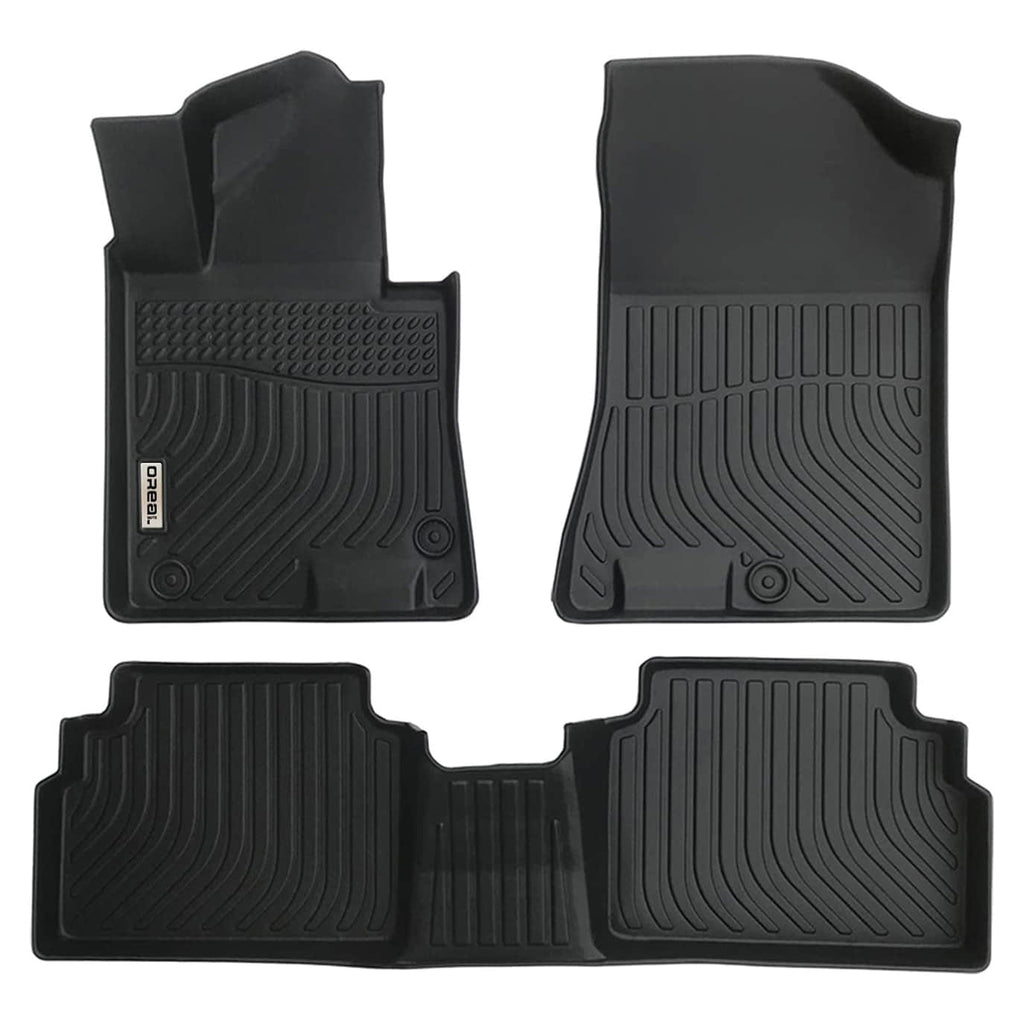 Hyundai Sonata/Sonata Hybrid 2020-2024 Black Floor Mats TPE