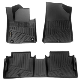 Hyundai Sonata 2015-2019 / Sonata Hybrid 9th 2016-2019 Black Floor Mats TPE
