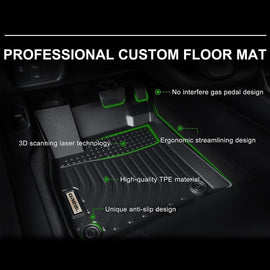 Chevrolet Tahoe / Cadillac Escalade Standard 2021-2025 (2nd Row Bench) Black Floor Mats TPE